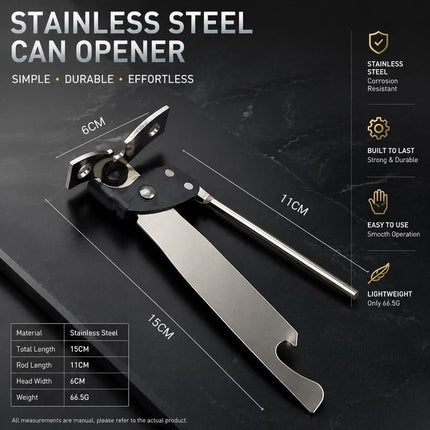 Simple Manual Stainless Steel Can Opener Multi Purpose Kitchen Tool