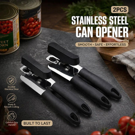 Stainless Steel Can Opener Combo 2Pcs Manual Multi Purpose Kitchen