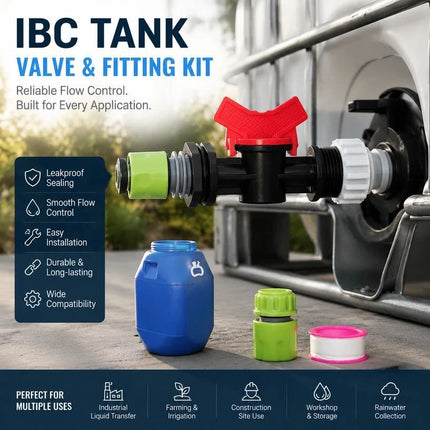 3/4 Inch Tank Base & Tap Valve Set with Garden Hose Connector