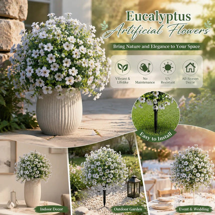 Cream White Artificial Floral Greenery Portrait Photography Garden