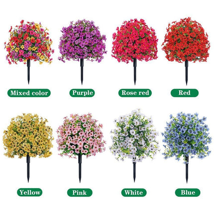 Mixed Autumn Artificial Eucalyptus Violet Stems Set of 3 Garden Stake