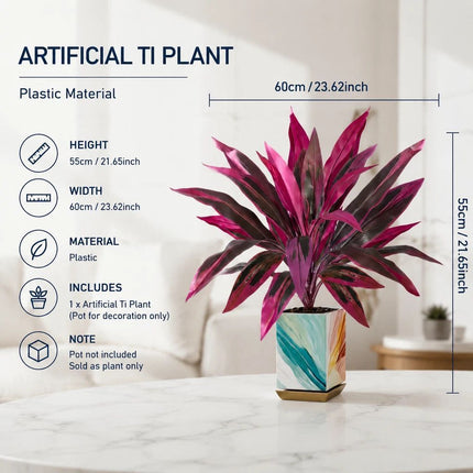 Purple Artificial Dracaena Tree Table & Backyard Decor 6 Pack