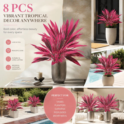 Purple Faux Brazil Wood Dracaena Fragrans House Plant 8 Pack