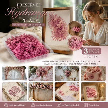 Purple Cloud Gradient Preserved Hydrangea Resin Craft Flower Set of 3 Boxes