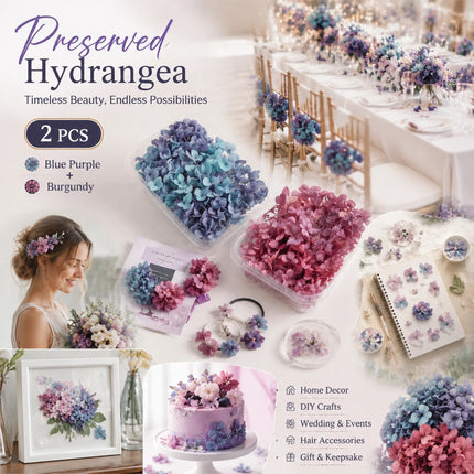 Blue Purple Shade & Purple Cloud Gradient Preserved Hydrangea Bulk DIY Floral Kit 2 Pack