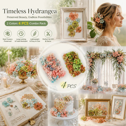 Dreamy Tone & Hibiscus Tone Gradient Preserved Hydrangea Bouquet Making Supply 4 Boxes