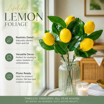 Style A 5 Fork Lemon Bouquet Faux Greenery Table Wall Styling