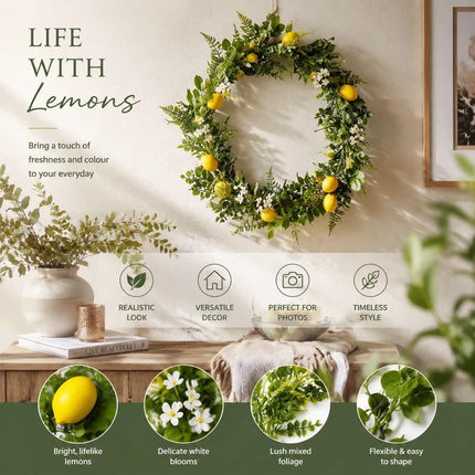 Shiny Lemon Water Grass Vine Faux Foam Lemon Garden Decor