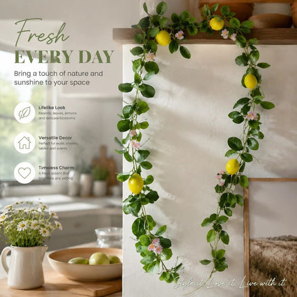 Style A Fresh Scent Lemon Vine Indoor Kitchen Decor Garland