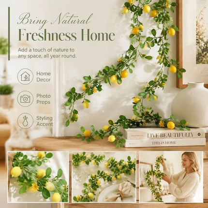 Multipurpose Artificial Lemon Vine Foam Fruit Decorative Greenery