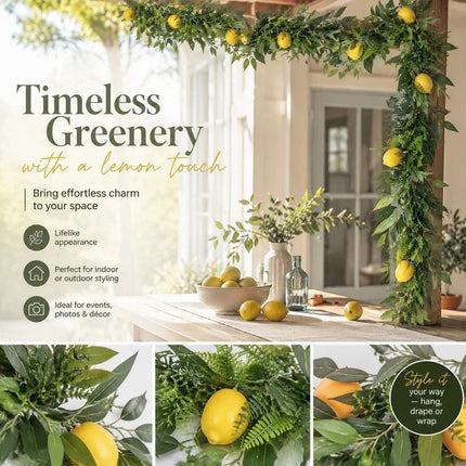 Willow Leaf Faux Lemon Vine Indoor Wall Hanging Greenery