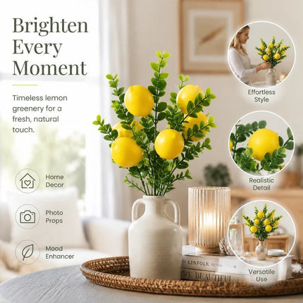 Style B 5 Fork Lemon Bouquet Artificial Tabletop Floral Decor