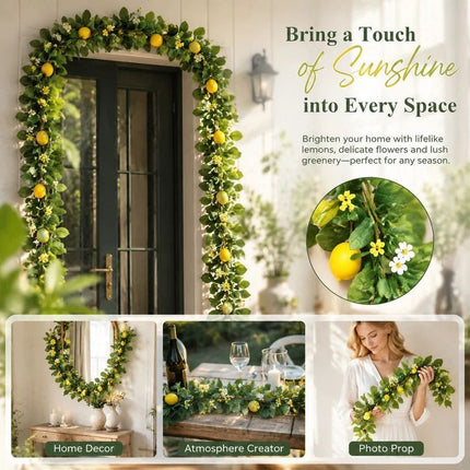 Dense Foliage Artificial Lemon Vine Full Greenery Hanging Decor
