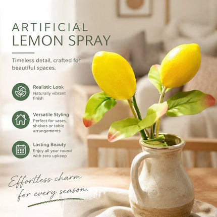 Single Lemon Stem C Foam Lemon Small Artificial Greenery Branch