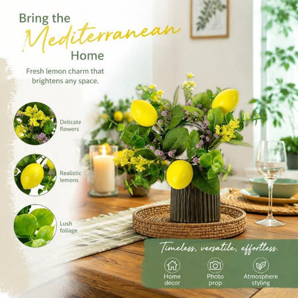 Artificial Lemon Wreath Front Door Patio Hanging Ornament