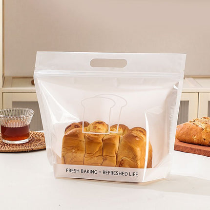 100 Pack White Border Toast Bag, Large 26.5×32+11cm