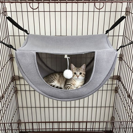 2 Pcs Cat Cage Hammock - Grey 35×27×20cm