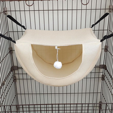 2 Pcs Cat Cage Hammock - Cream Yellow 47×38×28cm