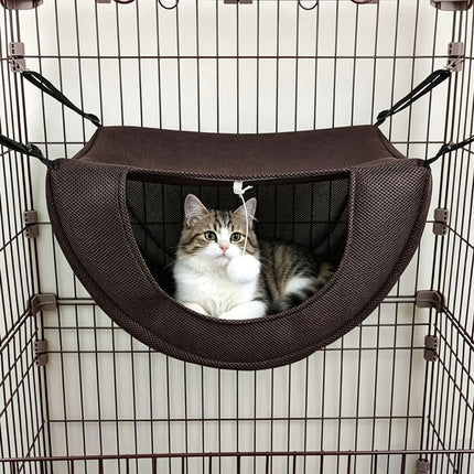 2 Pcs Cat Cage Hammock - Coffee 35×27×20cm