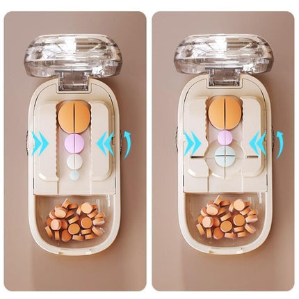 2pcs Cream White Pill Cutter (1/2, 1/3 & 1/4 Cutting)