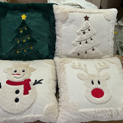 Set of 2 Christmas Cushion Covers - Reindeer (Pillow filling not included)