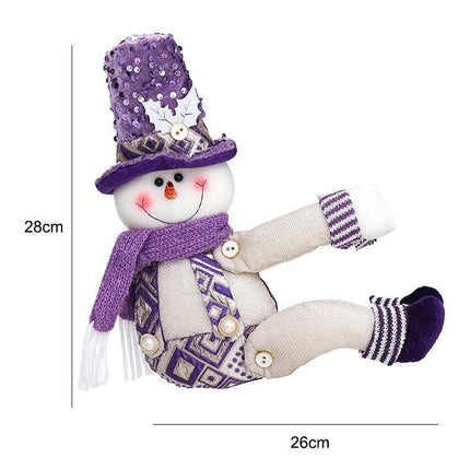 2Pcs Christmas Tall Hat Snowman Curtain Tiebacks