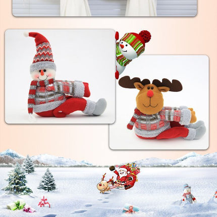 2Pcs Christmas Red & White Long Leg Reindeer Curtain Tiebacks