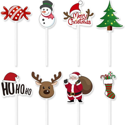 20 Sets Christmas Cake Toppers (8 Pieces Per Set)