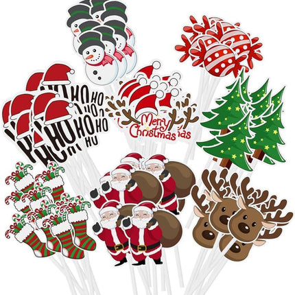20 Sets Christmas Cake Toppers (8 Pieces Per Set)