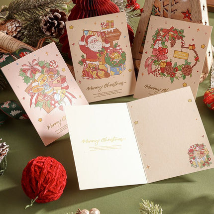 60 Sheets Watercolor Hot Stamping Christmas Greeting Cards Style 2