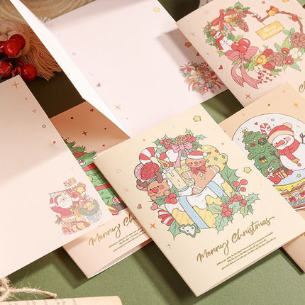 60 Sheets Watercolor Hot Stamping Christmas Greeting Cards Style 2