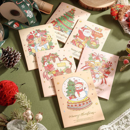 60 Sheets Watercolor Hot Stamping Christmas Greeting Cards Style 5
