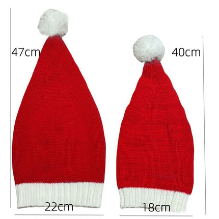 2pcs Knitted Parent-child Red Santa Hats