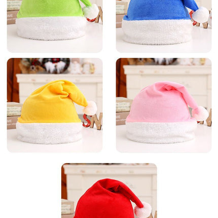 4pcs High Pile Santa Hat, Pink (Short)