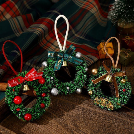5pcs Mini Christmas Wreaths With Rope