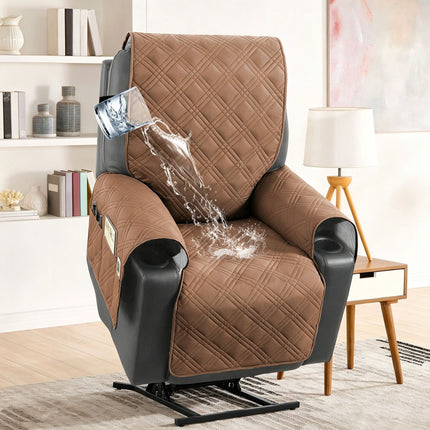 Electric Recliner Sofa Cover (Terracotta)