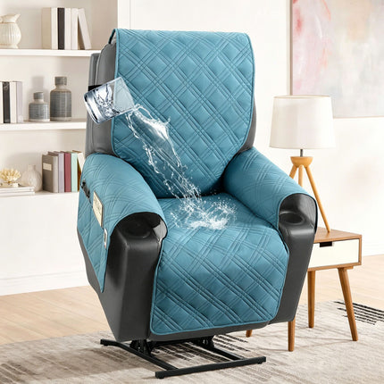 Electric Recliner Sofa Cover (Smoky Cyan)