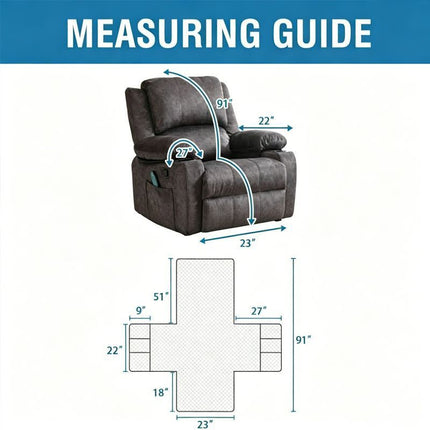 Electric Recliner Sofa Cover (Smoky Cyan)