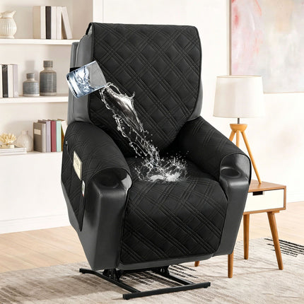 Electric Recliner Sofa Cover (Black)