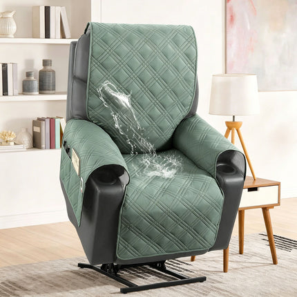 Electric Recliner Sofa Cover (Bean Green)