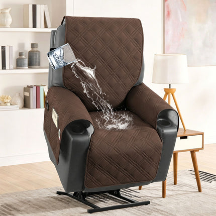 Electric Recliner Sofa Cover (Coffee Brown)