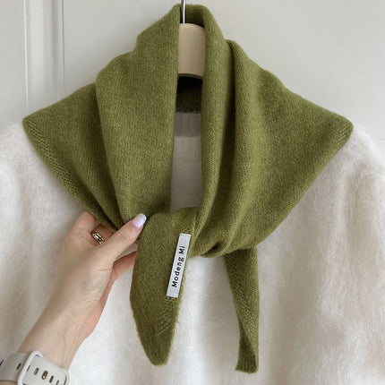 2pcs Fashion Warm Triangle Scarf - Green, 35×105cm