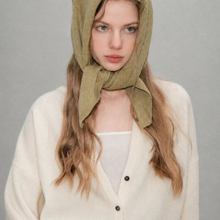 2pcs Fashion Warm Triangle Scarf - Green, 35×105cm