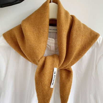 2pcs Fashion Warm Triangle Scarf - Orange Yellow, 35×105cm