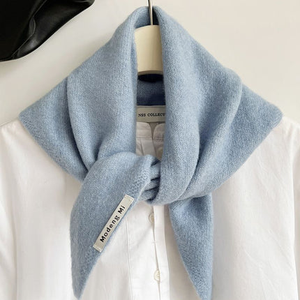 2pcs Fashion Warm Triangle Scarf - Light Blue, 35×105cm