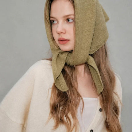 2pcs Fashion Warm Triangle Scarf - Light Khaki, 35×105cm
