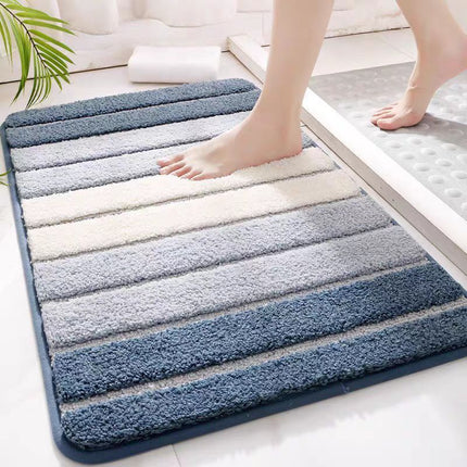 Non-slip Water Absorbent Bath Mat Peacock Blue