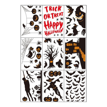 2Sets W14 Halloween Static Window Stickers (9 Sheets Per Set)