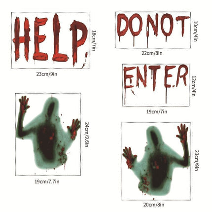 2Sets W14 Halloween Static Window Stickers (9 Sheets Per Set)