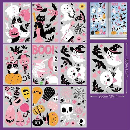 2Sets W20 Halloween Static Window Stickers (9 Sheets Per Set)